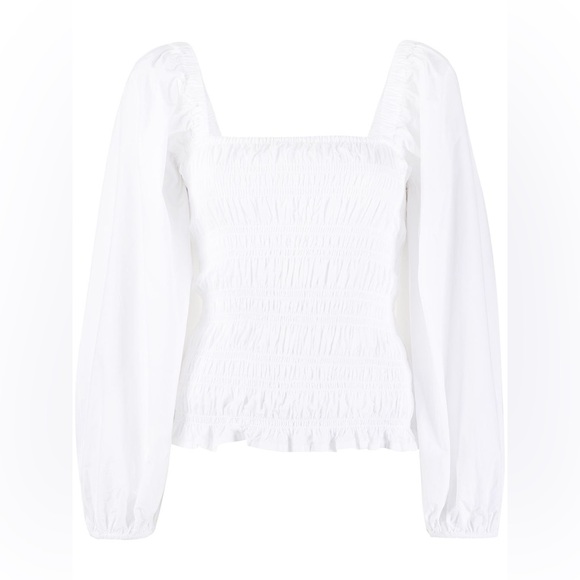 Ganni Tops - Ganni Puff Sleeve Ruched Blouse NWT